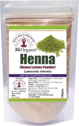 3G Organic Henna Powder Organic Natural 100 Gms