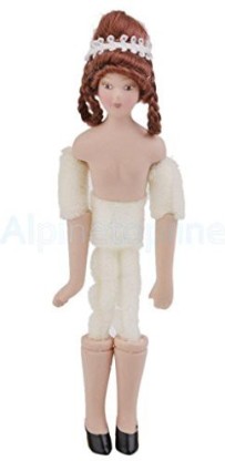 Porcelaine Undressed Pretty Lady Doll 1:12 Scale Dollhouse Miniature 
