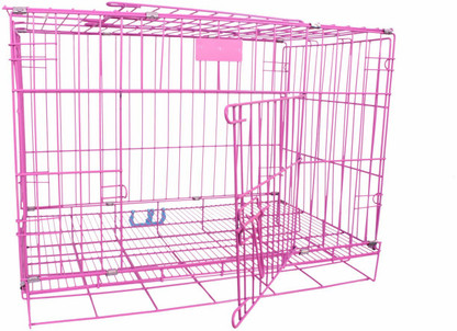 large pink dog cage
