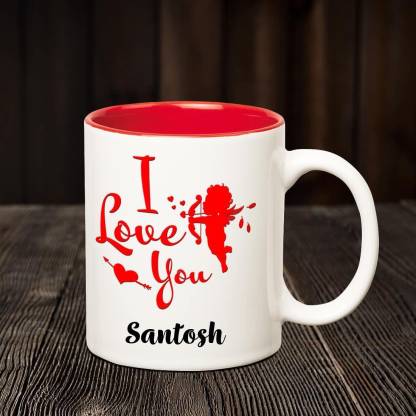 CHANAKYA I Love you Santosh romantic inner red coffee name mug Ceramic  Coffee Mug Price in India - Buy CHANAKYA I Love you Santosh romantic inner  red coffee name mug Ceramic Coffee