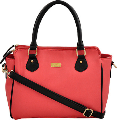 multi compartment leather handbag