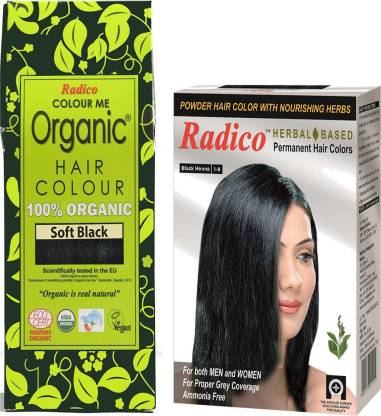 Radico ORGANIC SOFT BLACK- 100% ORGANIC HAIR COLOR WITH HERBAL NATURAL  BLACK HAIR COLOR , soft black - Price in India, Buy Radico ORGANIC SOFT  BLACK- 100% ORGANIC HAIR COLOR WITH HERBAL