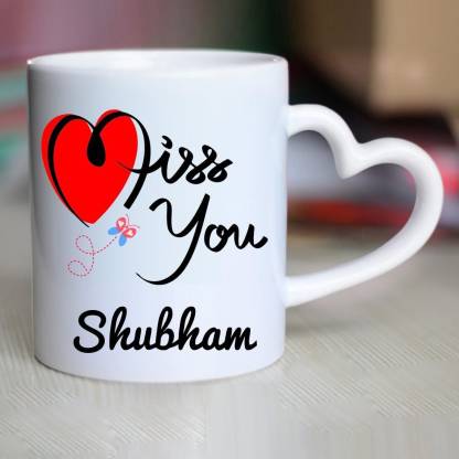 CHANAKYA I Miss You Shubham Heart Handle mug Ceramic Coffee Mug Price in  India - Buy CHANAKYA I Miss You Shubham Heart Handle mug Ceramic Coffee Mug  online at 