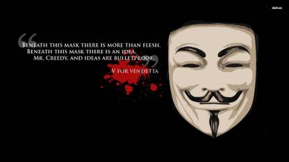 BeLucky a-v-for-vendetta-vendetta-anonymous-mask-quote Wallposter Paper  Print - Quotes & Motivation posters in India - Buy art, film, design,  movie, music, nature and educational paintings/wallpapers at Flipkart.com