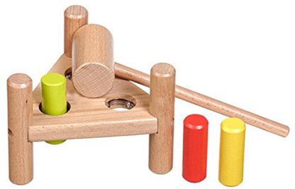 wooden peg and hammer set