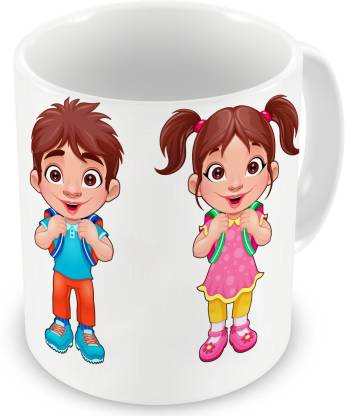 Factorywala Cute Cartoon Boy & Girl Ceramic Coffee Mug Price in India - Buy  Factorywala Cute Cartoon Boy & Girl Ceramic Coffee Mug online at  