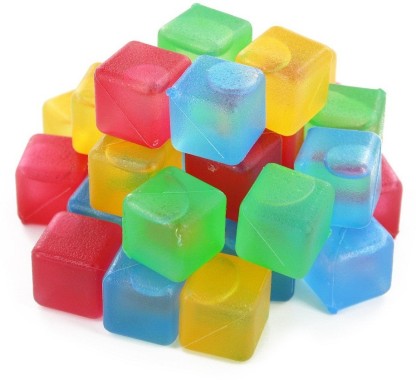 what are plastic ice cubes filled with