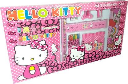 Flipkart Com Technochitra Hello Kitty Design A Complete Stationery Set With Colors And Drawing Book For Kids Color Pink