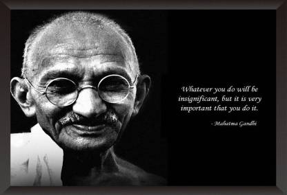 AD Mahatma Gandhi Wall Poster For Room Paper Print - Quotes ...