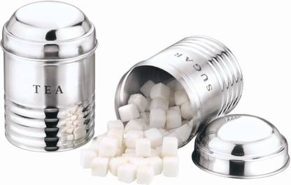 Naisha 2 Pcs Vintage Tea Sugar Canister Set Stainless Steel 800 L Steel Tea Coffee Sugar Container Price In India Buy Naisha 2 Pcs Vintage Tea Sugar Canister Set
