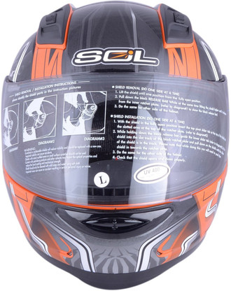 Orange silver Motorbike Helmet 