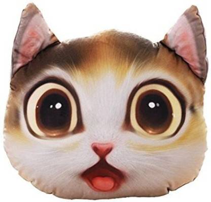 Judy Dre Am Cute 3D Cat Stuffed Pillows Toys- Cartoon Effect Big Cat Face  Sofa Cushions Doll Decorative Cuddle Pillow Car Sofa Chair Back Ho - Cute  3D Cat Stuffed Pillows Toys-