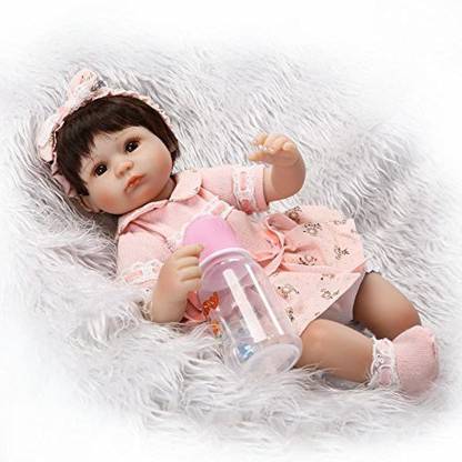 Generic Scdoll Reborn Baby Dolls 16inch 40cm Lifelike Vinyl Silicone Newborn Toddlers Doll Brown Eyes Play House Toy With Pink Headband Scdoll Reborn Baby Dolls 16inch 40cm Lifelike Vinyl Silicone Newborn