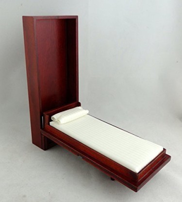 MAHOGANY BED  FOR YOUR  DOLL HOUSE SINGLE MURPHY BED