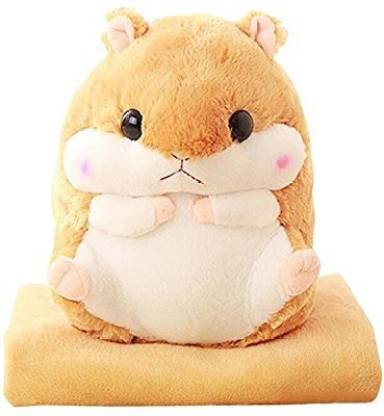 Judy Dre Am Cute Cartoon Hamster Pillow Blanket- Plush Animal Pillow Toys  Coral Velvet Blanket Children'S Fat Hamster Doll For Birthday/Chri - Cute  Cartoon Hamster Pillow Blanket- Plush Animal Pillow Toys Coral