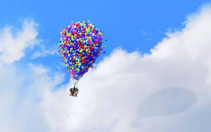 BeLucky -pixar-animation-movie-women-gallery-animated-background -womenpict-sky-balloons-house-clouds- Wall Poster Paper Print - Movies  posters in India - Buy art, film, design, movie, music, nature and  educational paintings/wallpapers at 