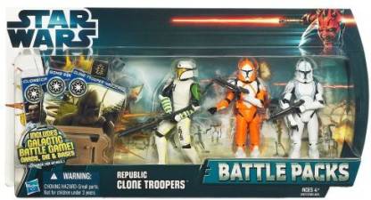 Hasbro Star Wars 2012 Clone Wars Battle Pack Republic Clone Troopers Includes Clone Trooper Hardcase Clone Trooper Cutup And Bomb Squa Star Wars 2012 Clone Wars Battle Pack Republic Clone Troopers