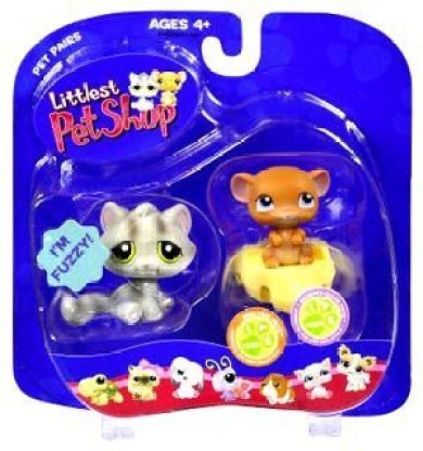 BNIB LITTLEST PET SHOP CAT AND MOUSE WITH CHEESE #323 & #324 