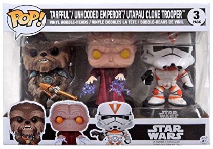 l’Empereur découvert et Soldat Clone d’Utapau Lot de 3 Figurines Star Wars Tarfful Funko Pop 