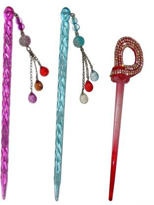 KOYAL Combo of Multi Color Juda Sticks Bun Stick