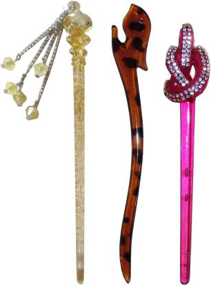 Nippu Combo of Multi Color Juda Sticks Hair Accessory Set