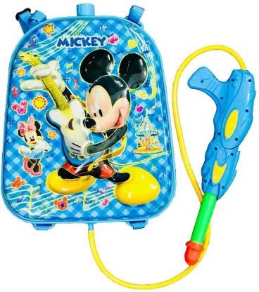 RIANZ Cartoon Mickey Mouse Backpack Water Gun Holi Pressure Water Gun  Pichkari Tank Summer Beach Water Blaster Baby Toys Shooting Spray, Color  May Vary (Mickey Mouse) Water Gun - Cartoon Mickey Mouse