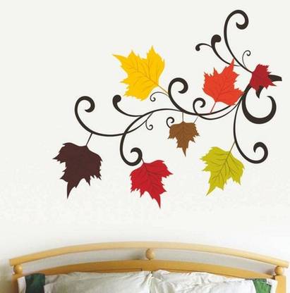 Happy Walls Stickers Colorfull Blssom Leaves In Home Design 9004 Price In India Buy Happy Walls Stickers Colorfull Blssom Leaves In Home Design 9004 Online At Flipkart Com