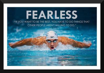 Tallenge Motivational Poster - Inspirational Quote - Michael Phelps -  FEARLESS - 