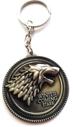 Popular Game Of Thrones Alloy Keychain Silver 3D Metal Key Ring Present Keyfob