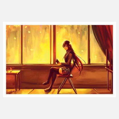 CRAZYINK(SITTING ALONE ANIME GIRL)WALL POSTER (12 * 18) INCH Paper Print -  Animation & Cartoons posters in India - Buy art, film, design, movie,  music, nature and educational paintings/wallpapers at 