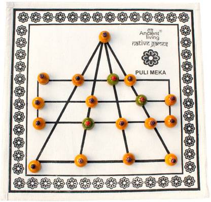 Ancient Living Puli Meka Bagh Chaal Goats And Tigers Aadu Puli Aattam Board Game Strategy War Games Board Game Puli Meka Bagh Chaal Goats And
