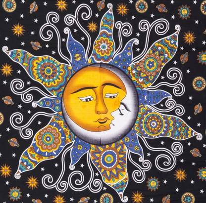 RajasthanCulture Hippie Mandala Multi Yellow Sun Moon Burning Sun Psychedelic Trippy Tapestry for Bedroom Celestial RajasthanCulture Hippie Mandala Multi Yellow Sun Moon Burning Sun Psychedelic Trippy Tapestry for Bedroom Celestial