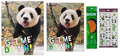 Combined Baby Panda Bear School Supplies Of 4 Piece 1 Notebook 1 Two Pocket Portfolio Folder Sheet Of Panda Stickers Pack Of 8 Pencils Price In India Buy Combined Baby Panda Bear