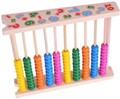Abacus Wooden Counting Beads Early Learning Numbers Educational 10 Bars 