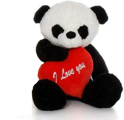 Black Panda Teddy bear With Heart 