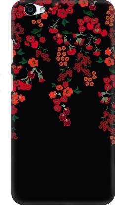 Coberta Case Back Cover for VIVO Y55s Floral Design In Black Background  Design Back Case For VIVO Y55S By Coberta - Coberta Case : 