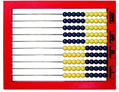 Color Coded Learning Resources 2-Color Desktop Abacus Math Red Frame 