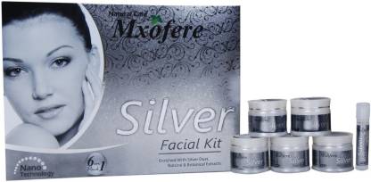 Mxofere Silver facial kit Enriched With Silver dust Natural & Botanical Extracts kit 6 in 1 ( 280 GRM )