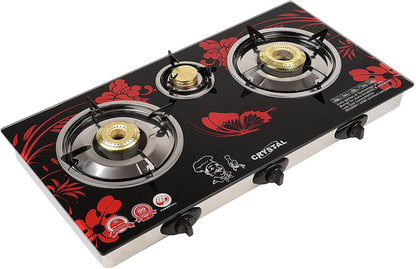 surya crystal 3 burner gas stove with auto ignition price