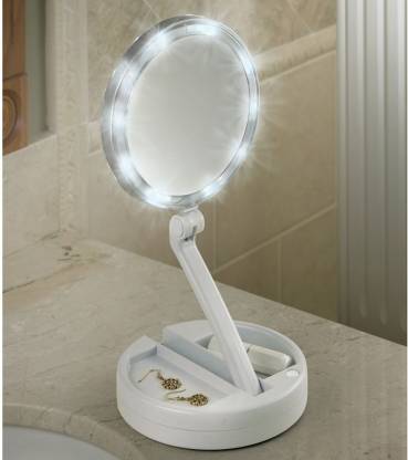 Simxen Lighted Bright Leds Foldaway, Portable Makeup Mirror With Lights