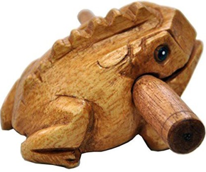 Musical Instrument Wooden Frog Handcraft Wood Toy Percussion Natural Frog Sound 