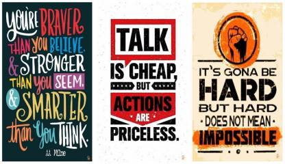 TPC Poster For Room Inspirational Motivation Funny Quotes ( A3 size 12 x 18  inch ) Set of 3 Paper Print - Quotes & Motivation posters in India - Buy  art, film,
