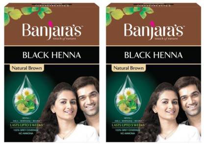Banjara's Black Henna (pack of 2) Natural Brown , Brown - Price in India,  Buy Banjara's Black Henna (pack of 2) Natural Brown , Brown Online In  India, Reviews, Ratings & Features 