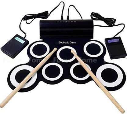 ZQCM Electronic Drum Kit Electronic Roll up Drum Portable Pad Kit Silicon Foldable with Stick and USB Cable Sensitive Drum Pads 