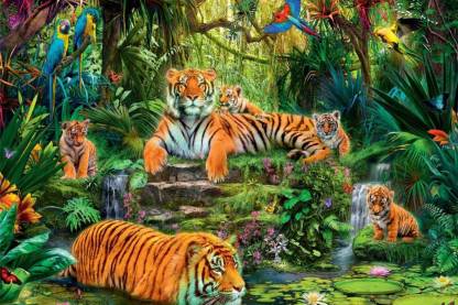 Exclusive AZOHP2031 Animal Kingdom Jungle Tigers Birds Full HD Poster  Latest Best New 3D Look Beautiful Paper Print - Abstract, Nature posters in  India - Buy art, film, design, movie, music, nature