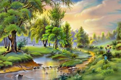 Exclusive AZOHP2220 Download wallpaper Landscape river trees Full HD Poster  Latest Best New 3D Look Beautiful Paper Print - Abstract, Nature posters in  India - Buy art, film, design, movie, music, nature