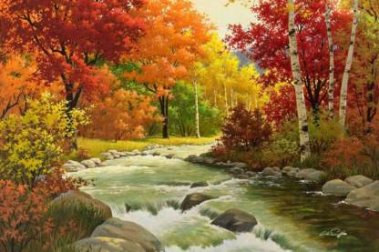 Exclusive AZOHP2633 Flowing River Nature Fall Scenery Full HD Poster Latest  Best New 3D Look Beautiful Paper Print - Abstract, Nature posters in India  - Buy art, film, design, movie, music, nature