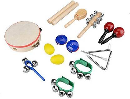 Generic Percussion Hand Tambourine Bells Plastic Hand Kids Music Rhythm Toys Education Music Instrument for Kids Toddler Childrens