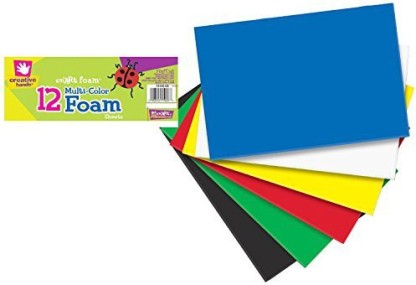 Assorted Primary Colors Darice Foam Sheets Pack of 12 12 x 18 Inches 