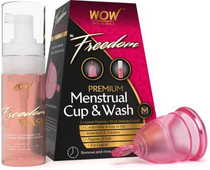 Wow Skin Science Wow Freedom Reusable Menstrual Cup And Wash Pre Childbirth Medium Under 30 Years Intimate Foam Price In India Buy Wow Skin Science Wow Freedom Reusable Menstrual Cup